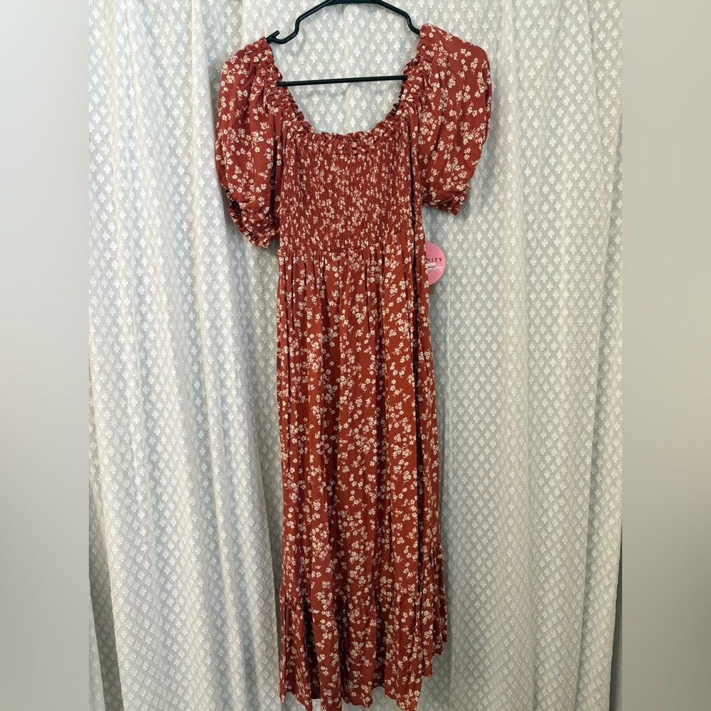 Floral Puff Sleeve Maxi Dress